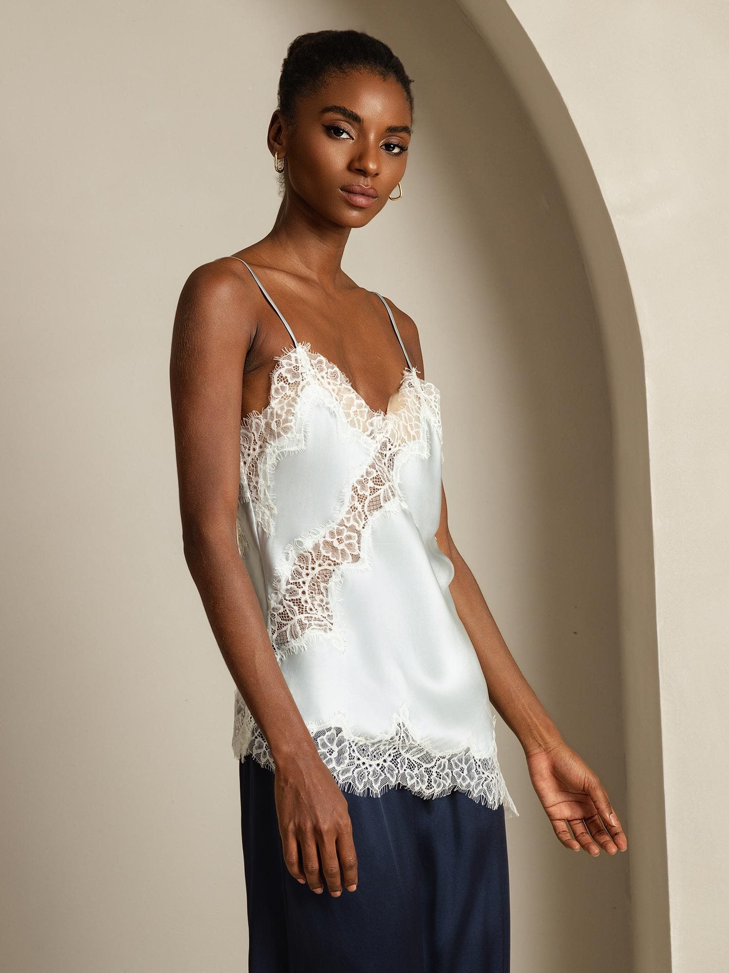[LightBlue] SilkSilky-CA Pure Silk Camisoles 003