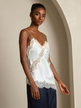 [Light Blue] SilkSilky-CA Spaghetti Strap V Neck Camisole 003
