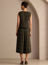 [Pine Vintage] SilkSilky-CA Sleeveless Crew Neck Women's Outfit Sets 002