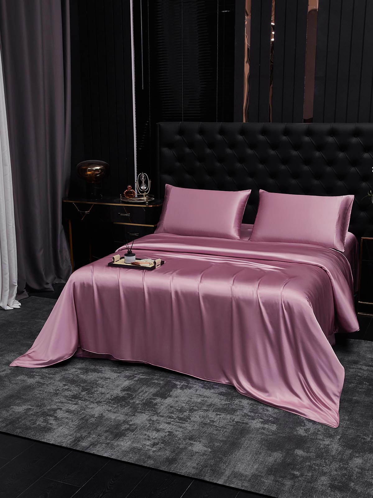 [Mauve Orchid] SilkSilky-CA 22Momme Pure Silk Bedding Set 002