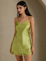 [Mint Green] SilkSilky-CA Spaghetti Strap Sweetheart Neck Nightgown 003