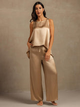 [Champagne] SilkSilky-CA Sleeveless Scoop Neck Camisole 005