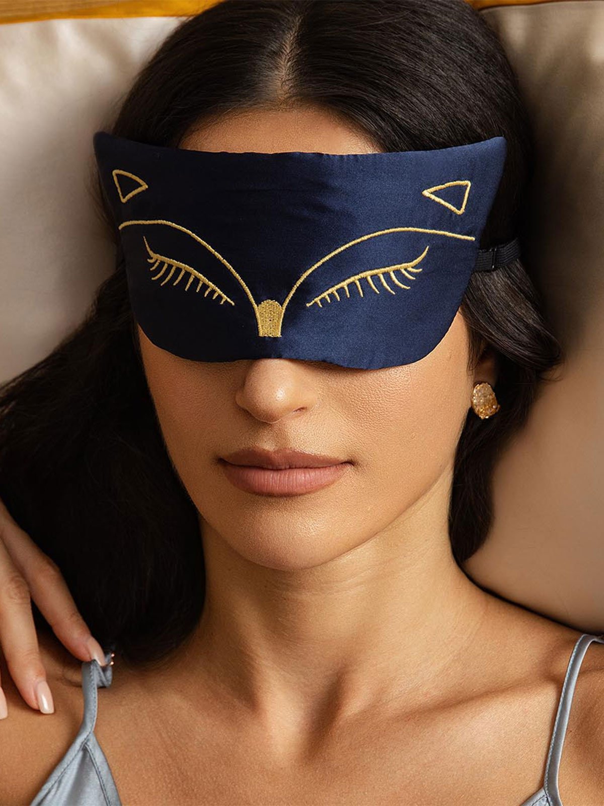 [DarkBlue] SilkSilky-CA Pure Silk Eye Mask 003
