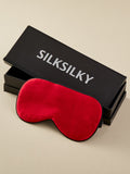 SilkSilky CA 19Momme Pure Silk Eye Mask Red 001