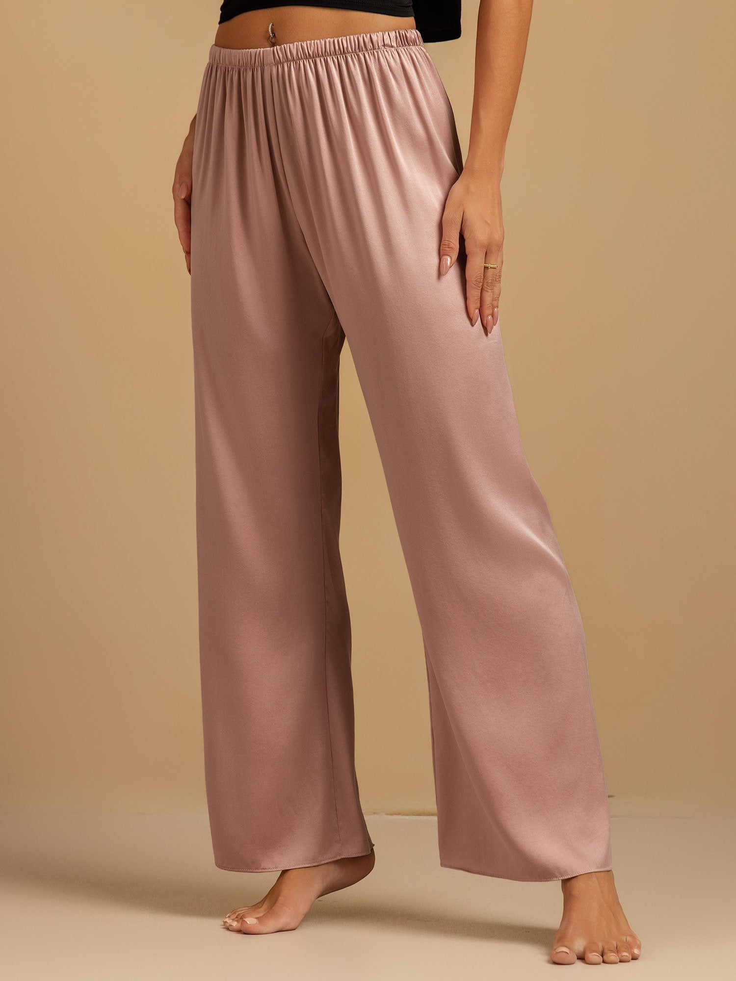 [Peach Skin] SilkSilky-CA 19Momme Machine-Washable Silk Women's Sleep Pants 006