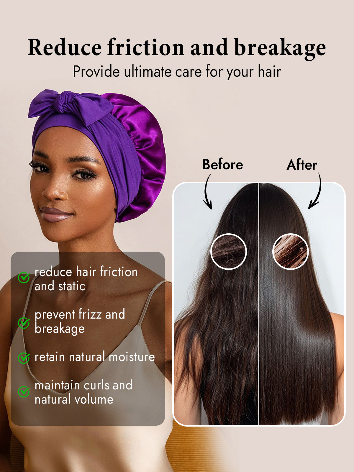 [Purple] SilkSilky-CA Pure Silk Sleep Cap 003