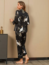 [Black] SilkSilky-CA Pure Silk Womens Pajamas 002