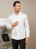 SilkSilky CA Silk Long Sleeve Collar Men's Shirt White 005