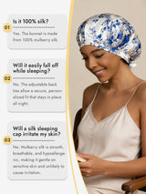 [Blue and White Porcelain] SilkSilky-CA Sleep Cap 005