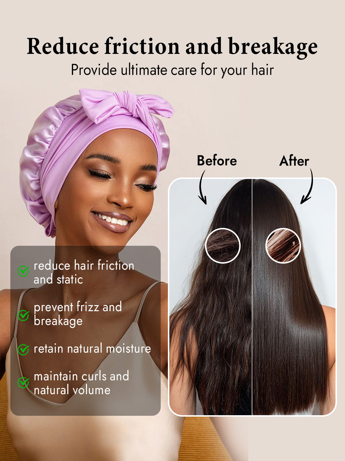 [Lavender] SilkSilky-CA Pure Silk Sleep Cap 003