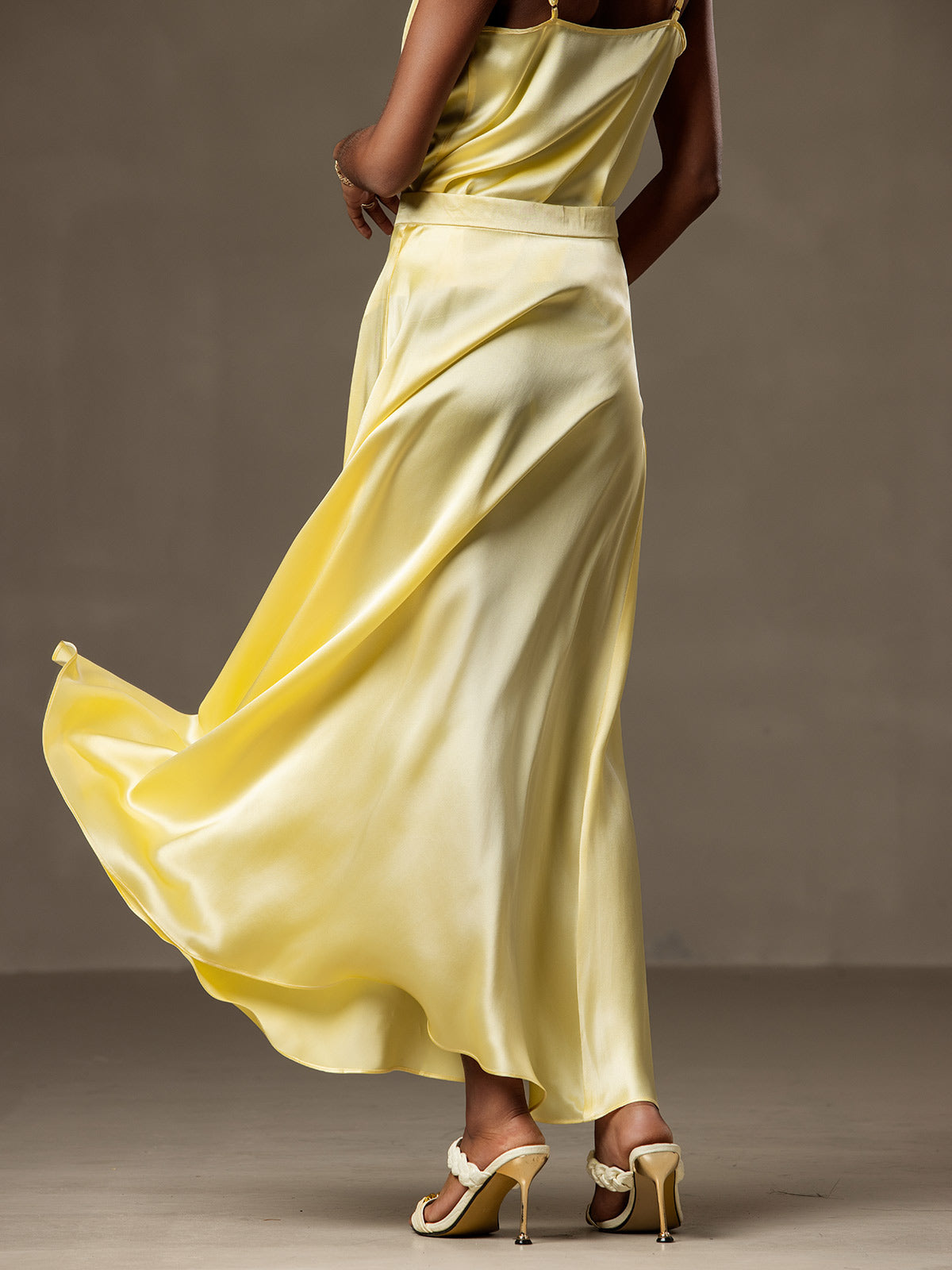 [Light Yellow] SilkSilky-CA 19Momme Silk Skirt 002