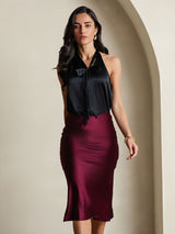 [Dark Red] SilkSilky-CA Skirt 001