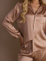 [Tuscany] SilkSilky-CA Long Sleeve Lapel Collar Women's Pajamas 004