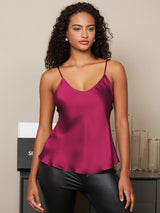 [Fuchsia] SilkSilky-CA Spaghetti Strap V Neck Camisole 001