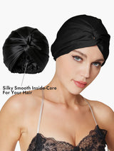 [Black] SilkSilky-CA Sleep Cap 003