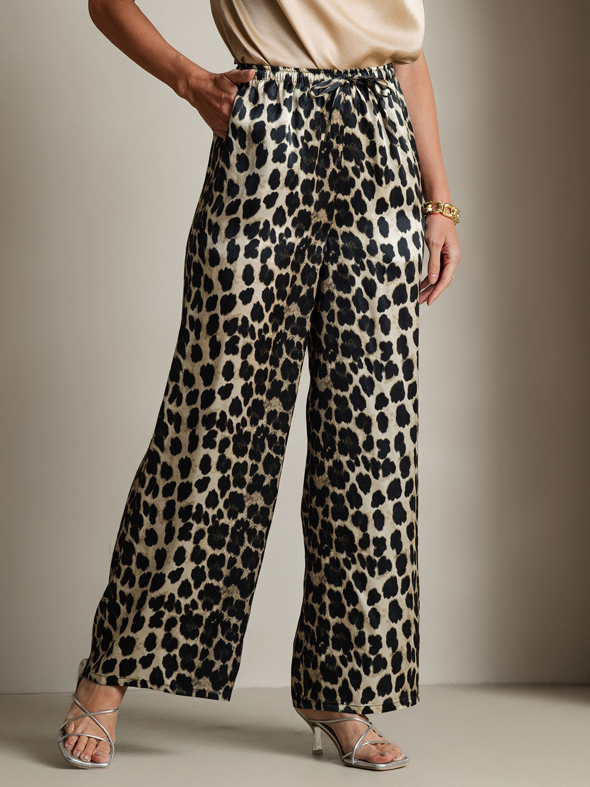 [Leopard] SilkSilky-CA Pure Silk Womens Pants 004