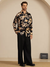 [Black Dragon] SilkSilky-CA Long Sleeve Lapel Collar Men's Shirt 008