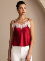 [Wine] SilkSilky-CA Spaghetti Strap V Neck Camisole 003