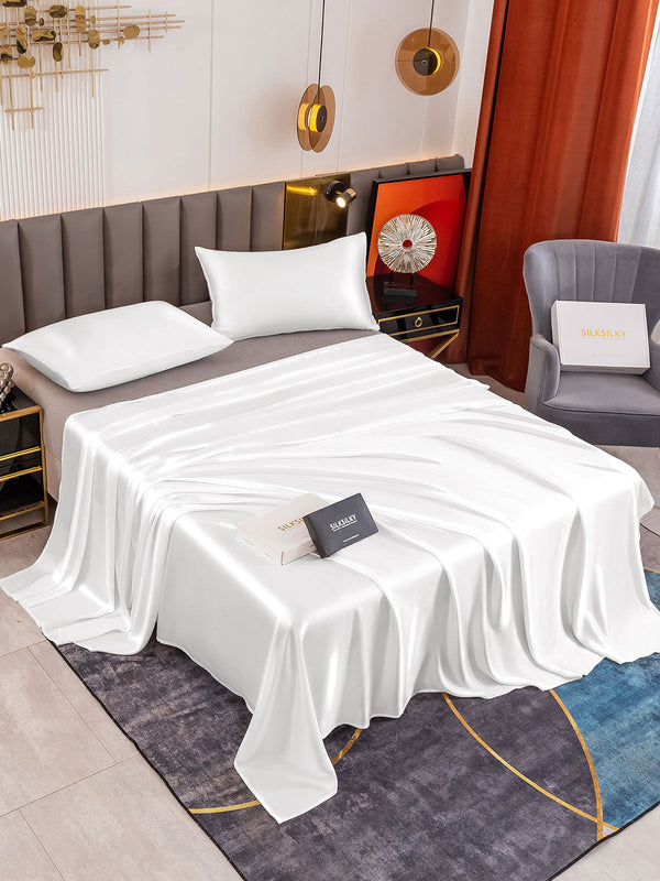 19Momme 3Pcs Set Silk Flat Sheet+2x Pillowcases