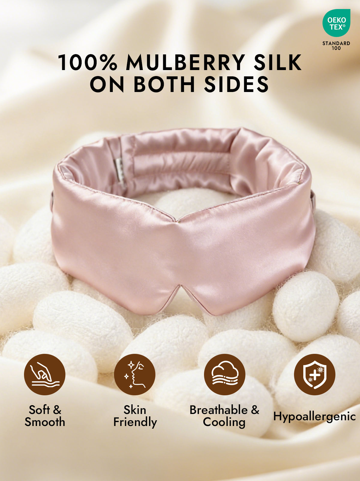 [Light Pink] SilkSilky-CA 19Momme Pure Silk Eye Mask 002