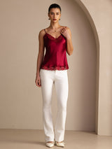 [Wine] SilkSilky-CA Spaghetti Strap V Neck Camisole 006