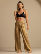 [Tan] SilkSilky-CA 19Momme Machine-Washable Silk Women's Sleep Pants 006