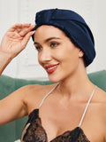 SilkSilky-CA Pure Silk Sleep Cap DarkBlue 002