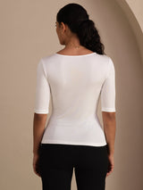 [White] SilkSilky-CA Half Sleeve Women's T-Shirt 002