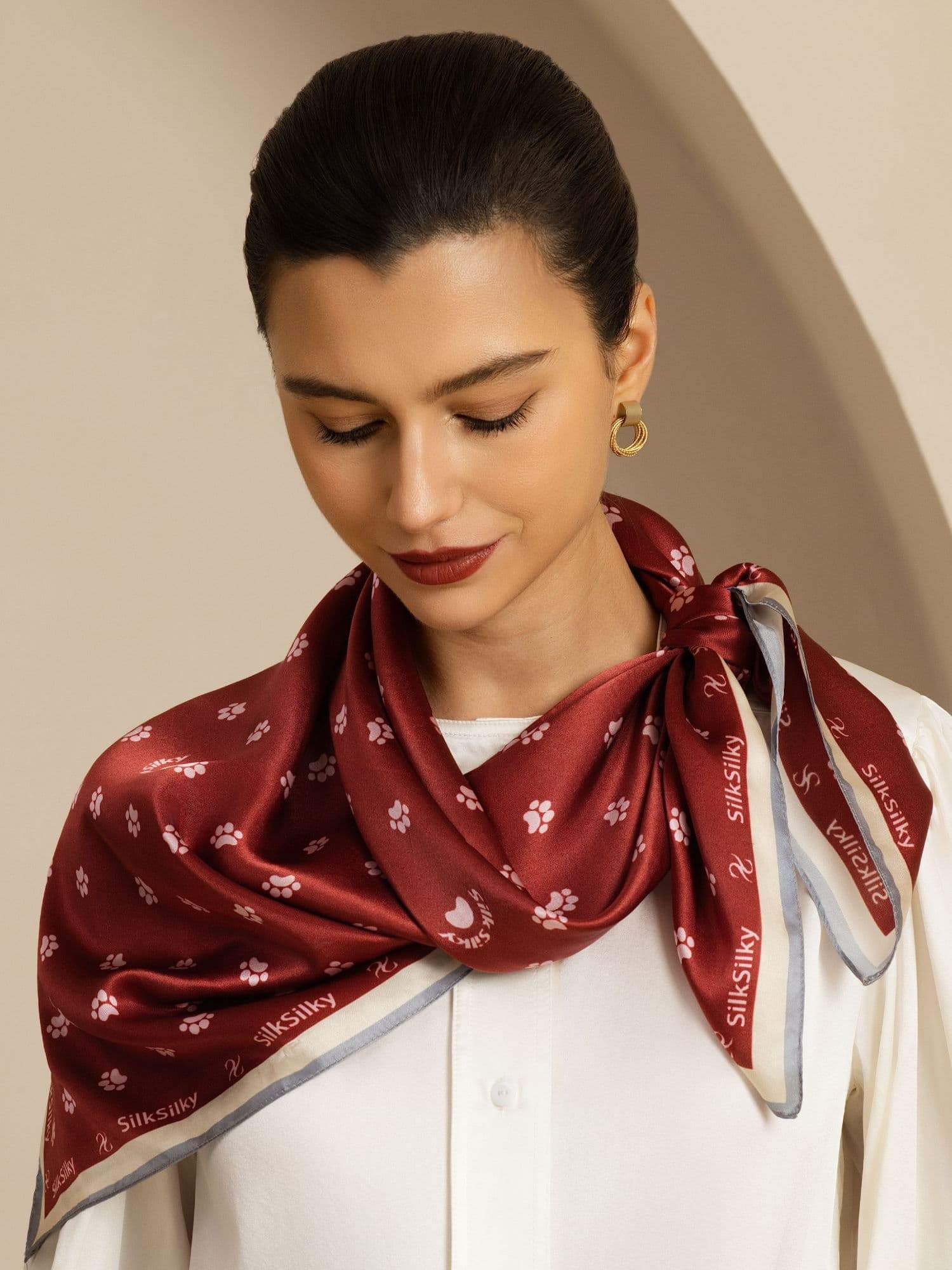 [Wine] SilkSilky-CA Scarf 003