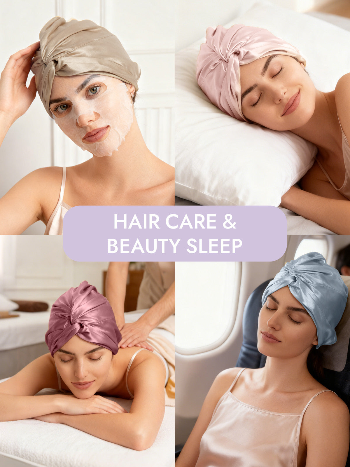 [Pale Mauve] SilkSilky-CA 22Momme Pure Silk Sleep Cap 007