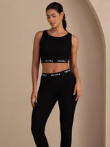 [Black] SilkSilky-CA Sleeveless Crew Neck Women's Outfit Sets 005