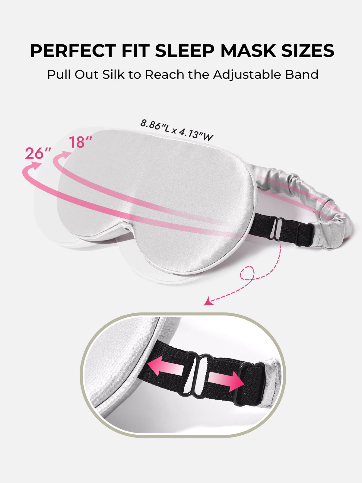 [Light Gray] SilkSilky-CA Pure Silk Eye Mask 004