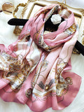 SilkSilky CA Pure Silk Scarf Pink 001