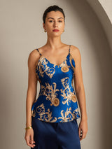 [Navy Dragon] SilkSilky-CA Pure Silk V Neck Camisole 003,