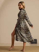 [Leopard] SilkSilky-CA Long Sleeve Women's Robe 002