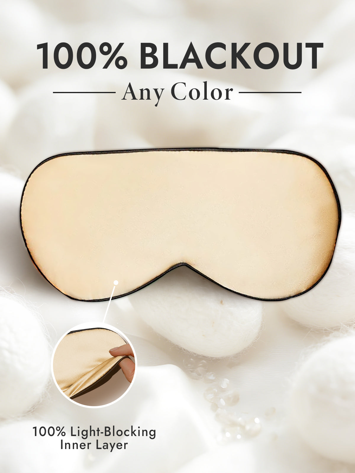 [Champagne] SilkSilky-CA 19Momme Pure Silk Eye Mask 001