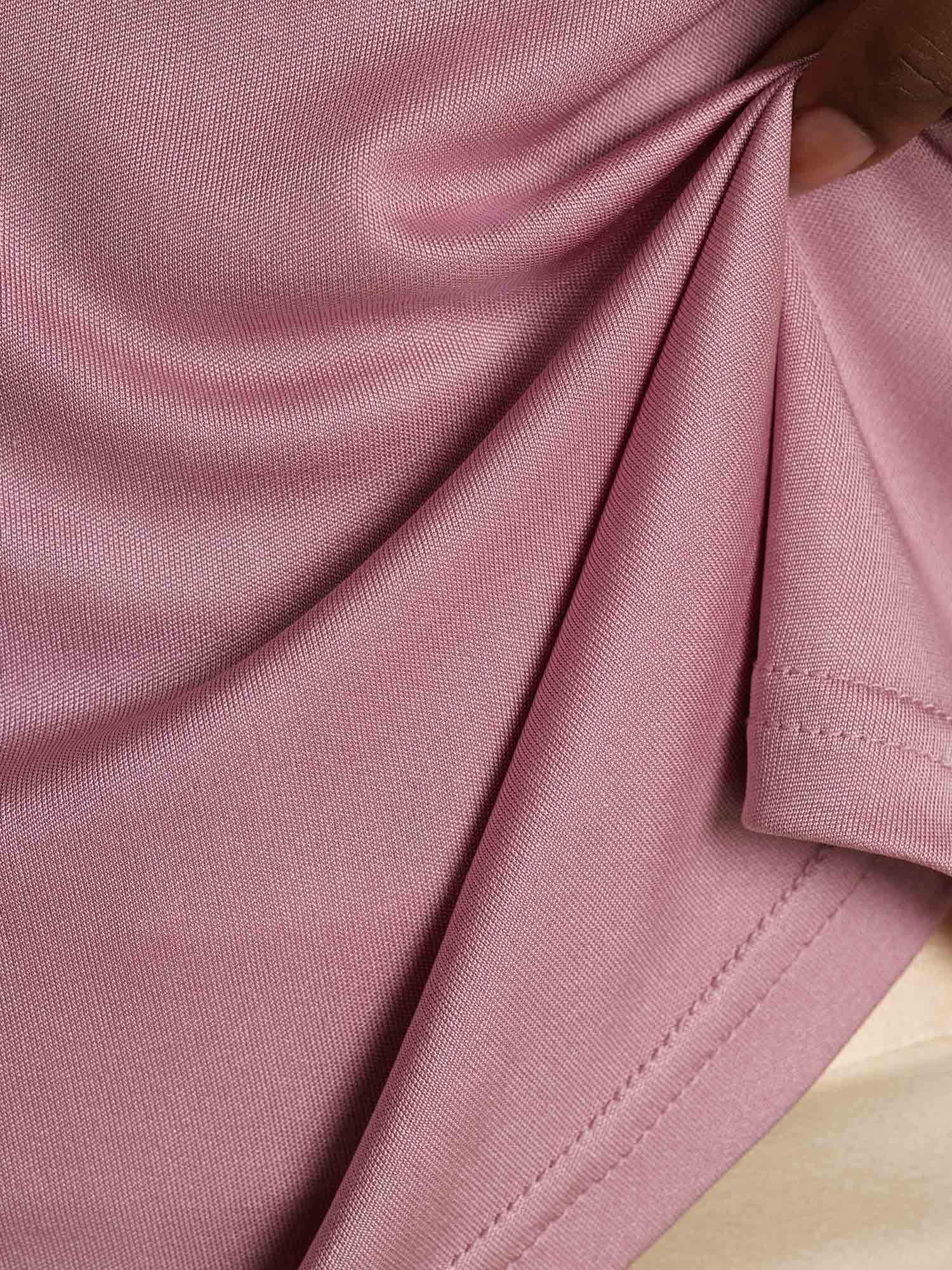 [PaleMauve] SilkSilky-CA Pure Silk V Neck Women's T-Shirt 005
