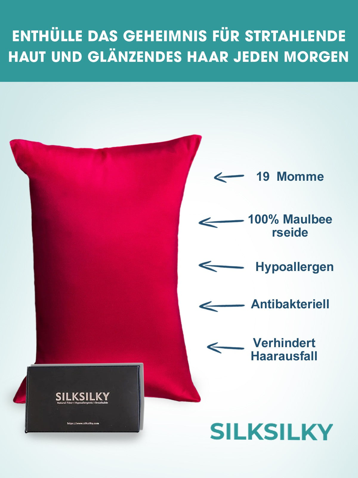 [Wine] SilkSilky-CA 19Momme Pure Silk Pillowcase 002