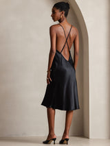 [Black] SilkSilky-CA Spaghetti Strap Dress 001