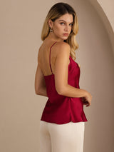 [Wine] SilkSilky-CA Spaghetti Strap V Neck Camisole 002