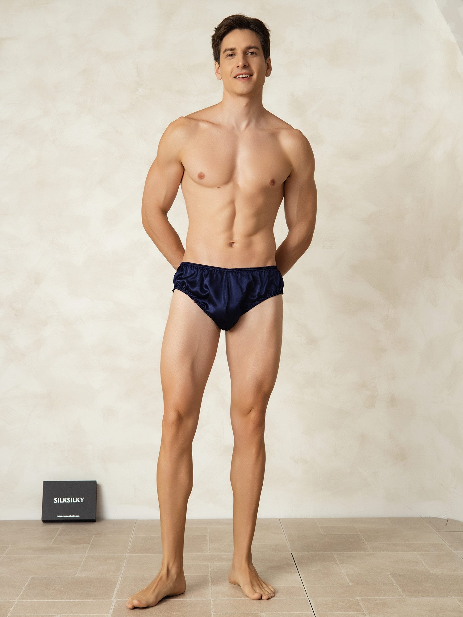 [DarkBlue] SilkSilky-CA Pure Silk Mens Underwear 003