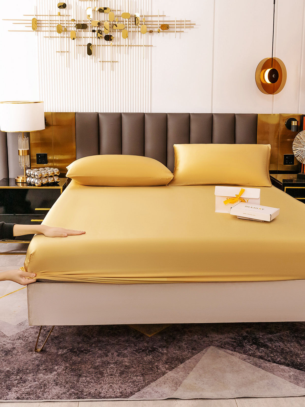 [Champagne] SilkSilky-CA 19Momme Bedding Set 005