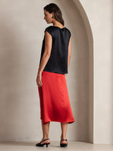 [Black] SilkSilky-CA Cap Sleeve Round Neck Women's T-Shirt 002