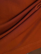 [Orange] SilkSilky-CA 100% High-Twist Silk Jersey Short Sleeve V Neck Women's T-Shirt 005