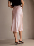 SilkSilky CA 19Momme Pure Silk Skirt LightPink 002