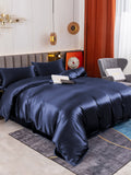 SilkSilky CA 19Momme Pure Silk Bedding Set DarkBlue 003