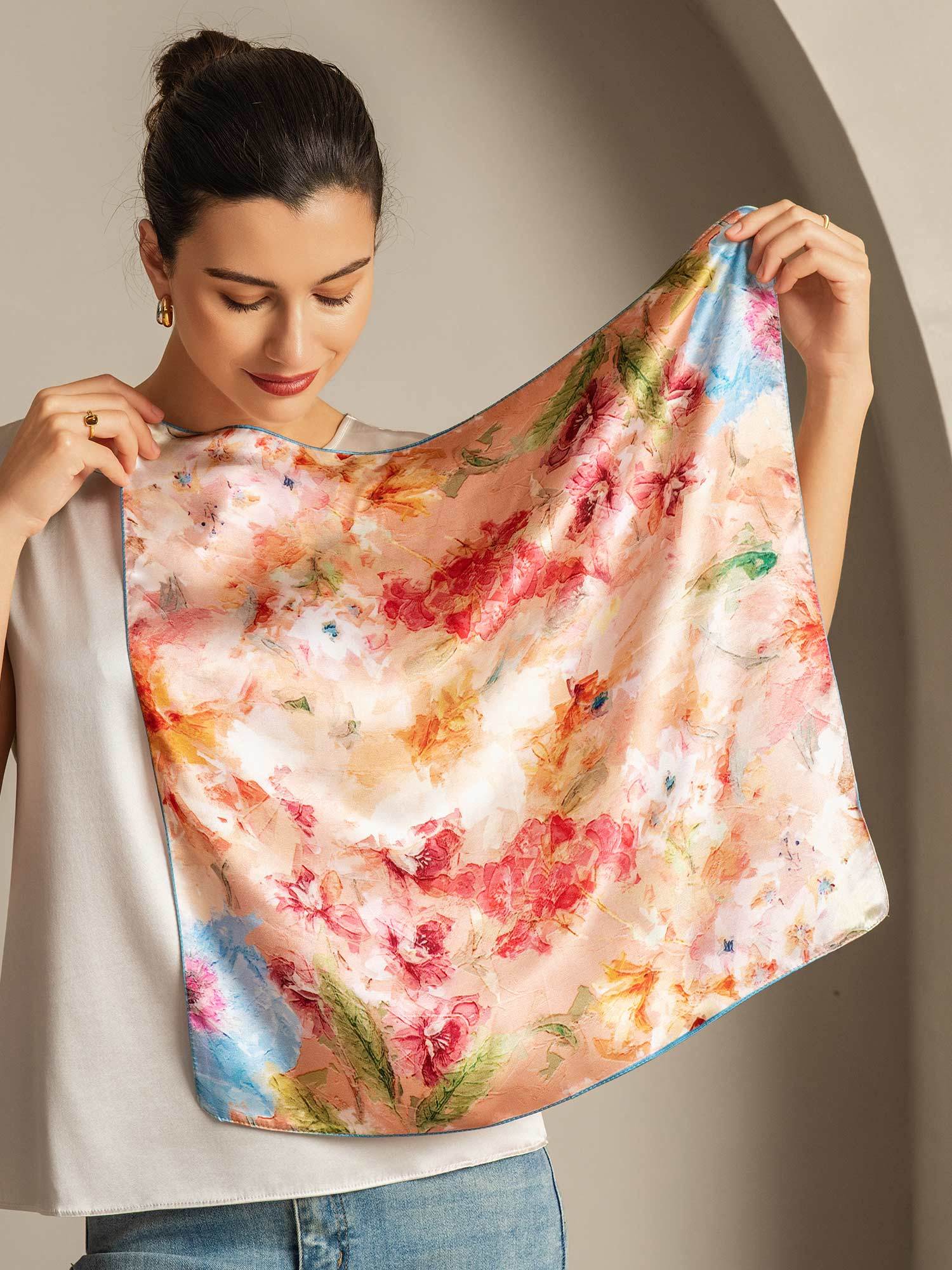 [P098] SilkSilky-CA Pure Silk Scarf 003,
