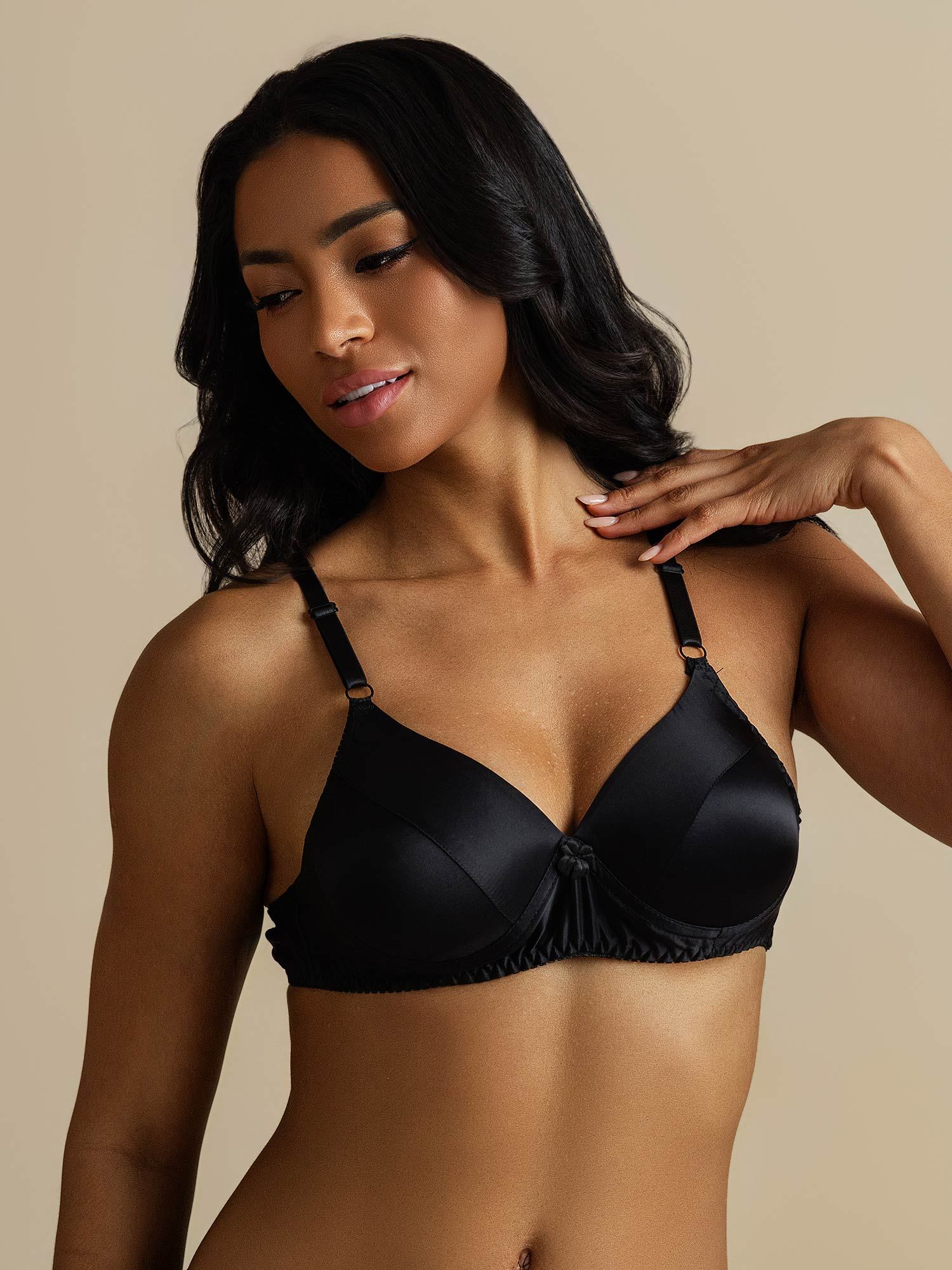 [Black] SilkSilky-CA Pure Silk Bra 006,