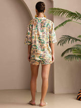 [Sand Crocodile] SilkSilky-CA Short Sleeve Notch Collar Women's Pajamas 002