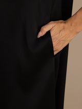 [Black] SilkSilky-CA Short Sleeve Round Neck Dress 006